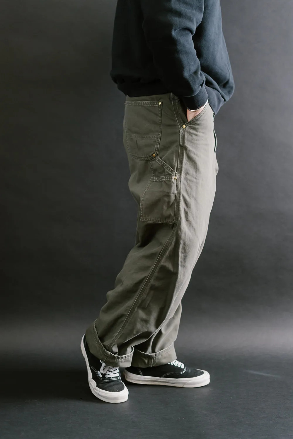 01-5328- 76- Dad's Fit Painter's Pants Canvas - Army Green