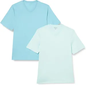 Amazon Essentials Men's T-Shirt Slim-Fit Short-Sleeve V-Neck, Pack of 2