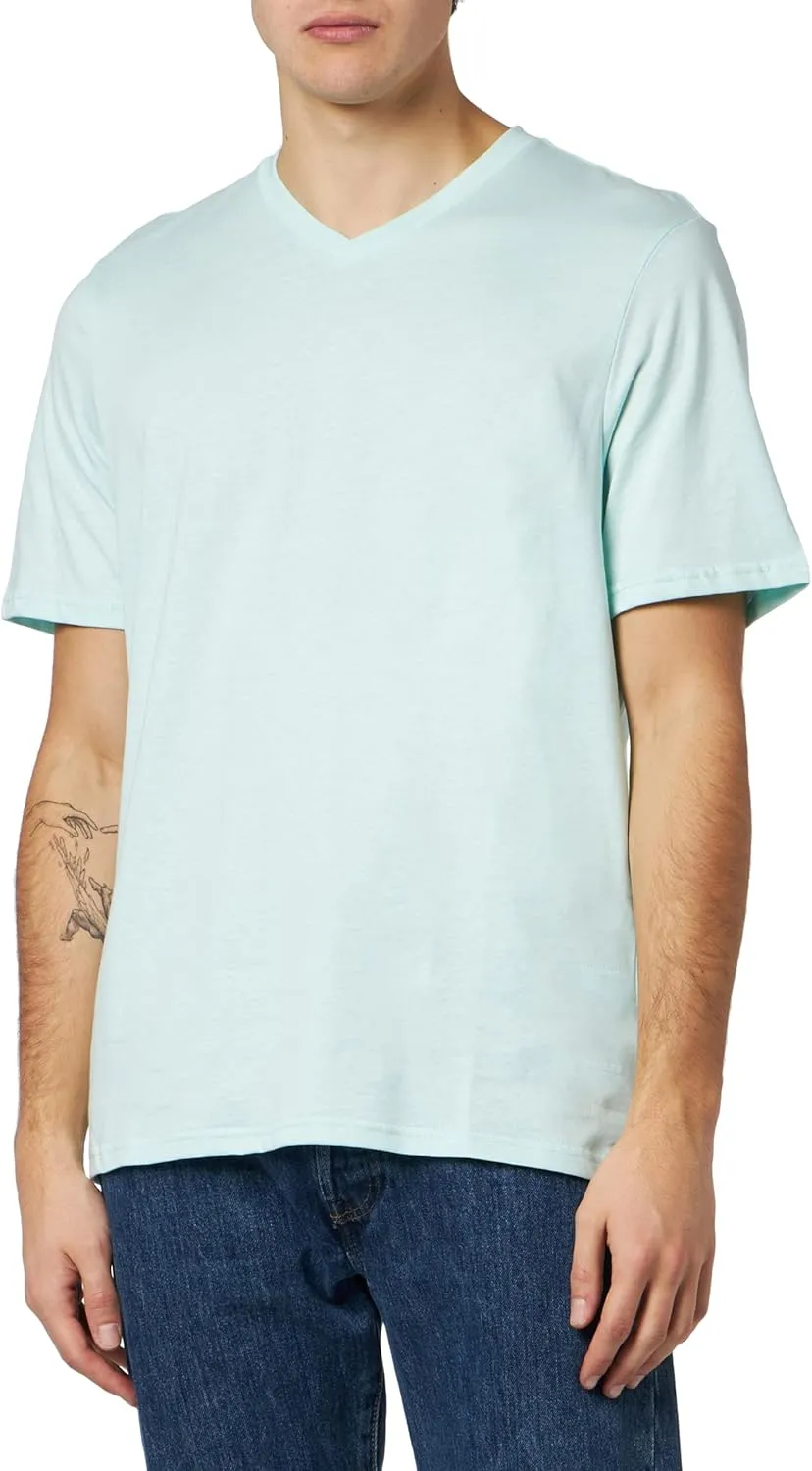 Amazon Essentials Men's T-Shirt Slim-Fit Short-Sleeve V-Neck, Pack of 2