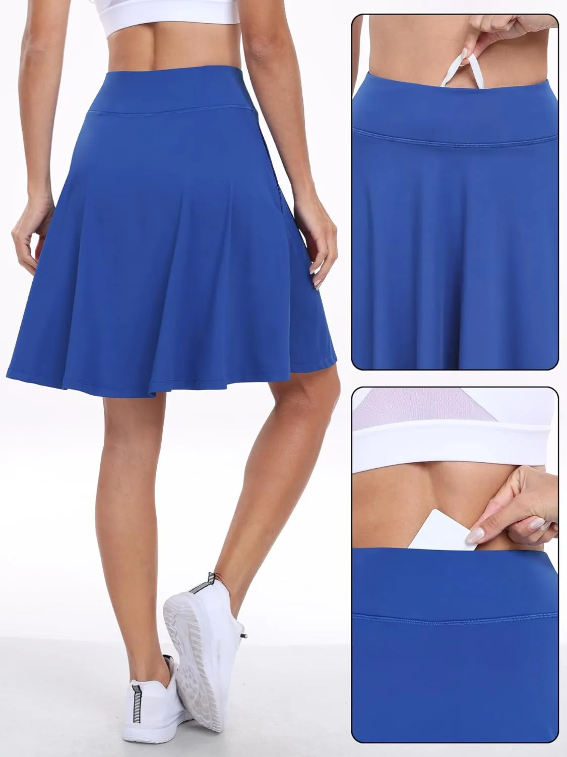 ANRABESS Women Knee Length Tennis Golf Skorts Skirts Summer High Waisted Athletic Skirt Casual Travel Built-in Shorts Clothes