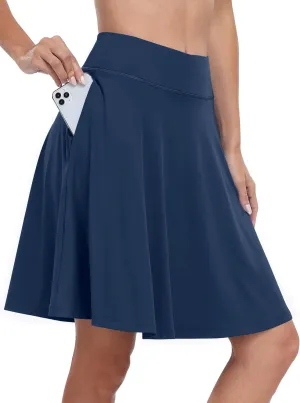 ANRABESS Women Knee Length Tennis Golf Skorts Skirts Summer High Waisted Athletic Skirt Casual Travel Built-in Shorts Clothes
