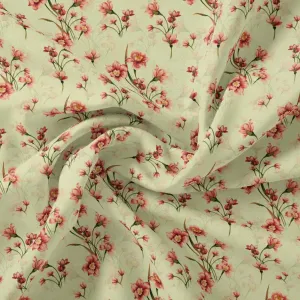 Beautiful Tiny Pink Chintz Digital Printed Fabric - Kota Doria