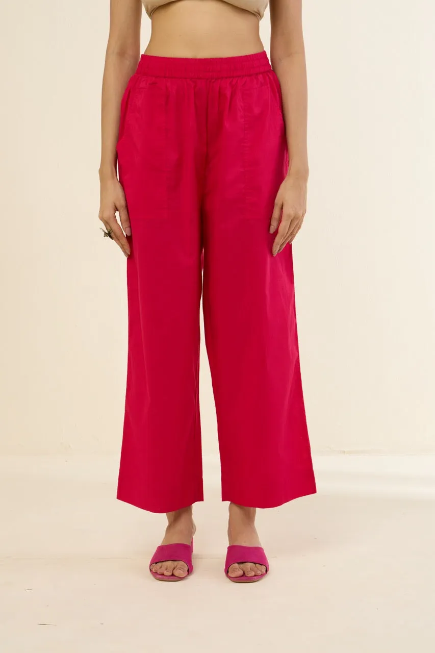 Comfort Fit Pants - Rani Pink