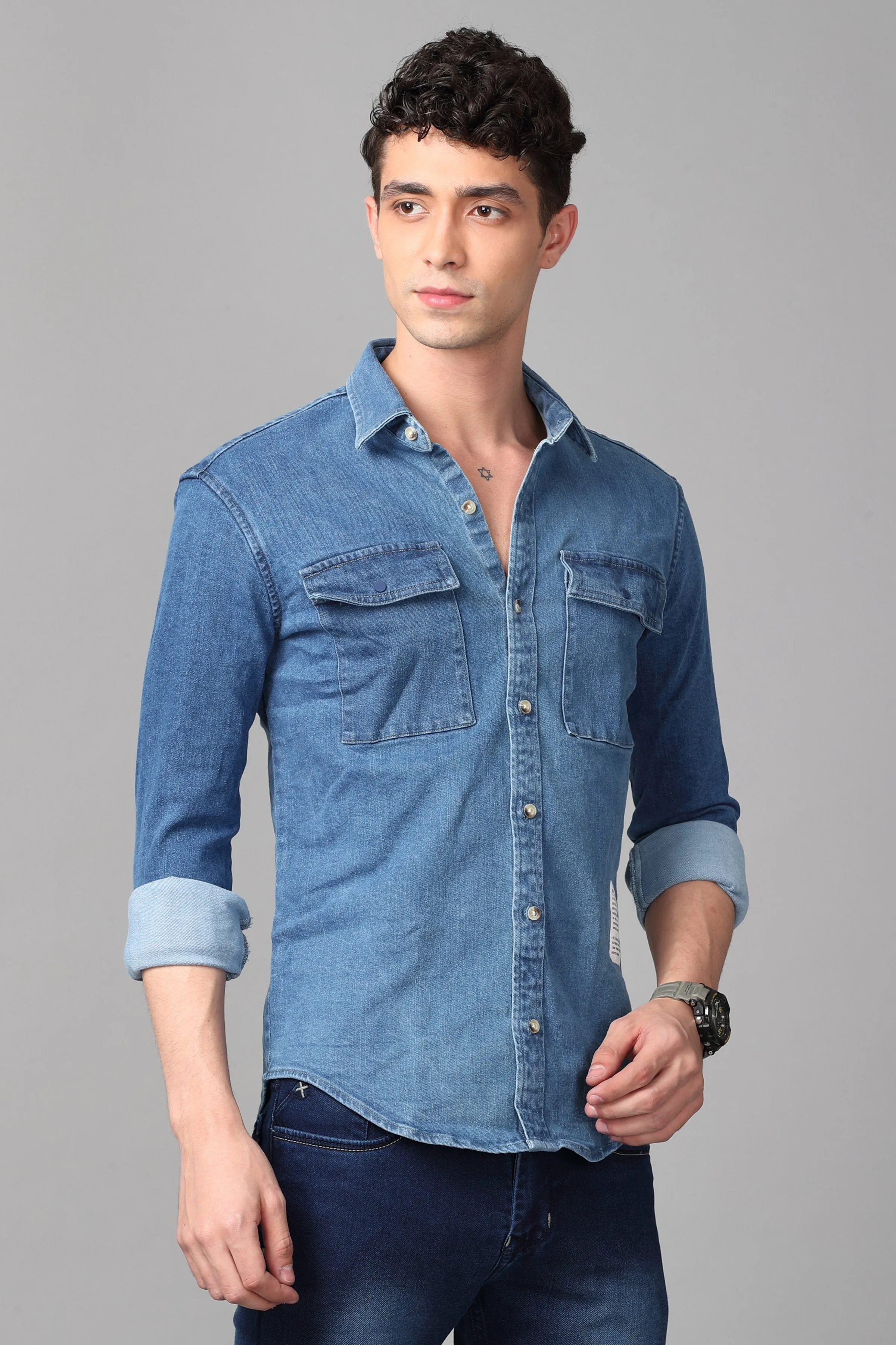 Double Pocket Denim Shirt
