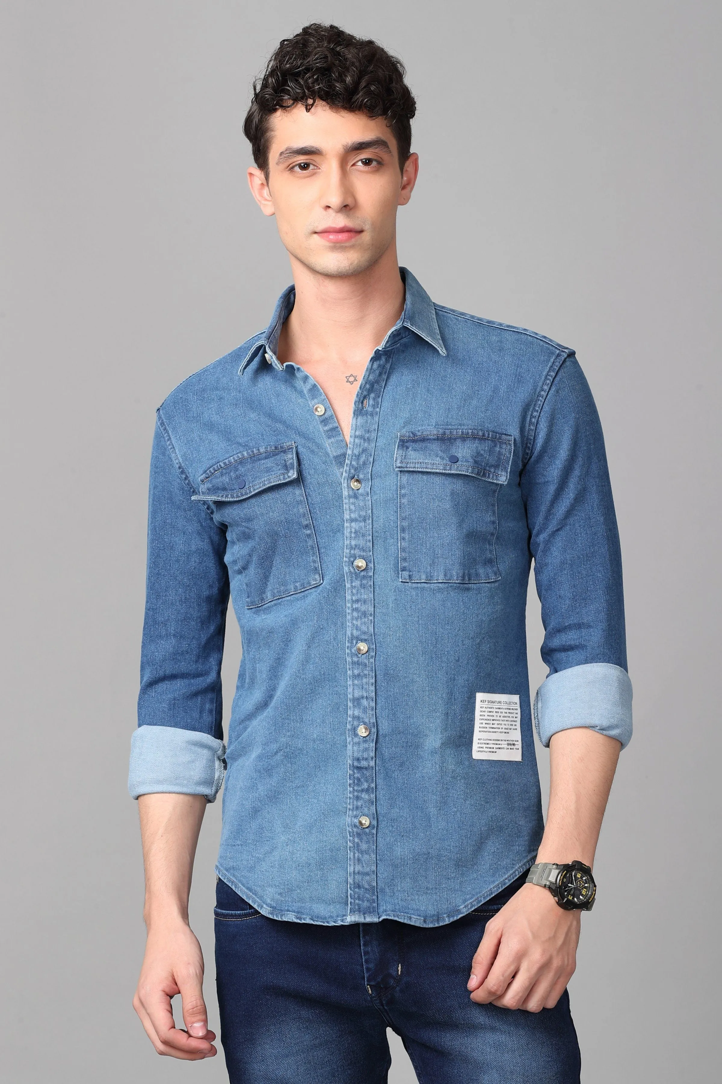 Double Pocket Denim Shirt