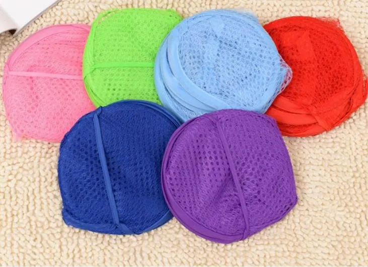 Foldable hamper can be stored in the laundry basket. Mesh cloth color clothes basket storage laundry storage basket