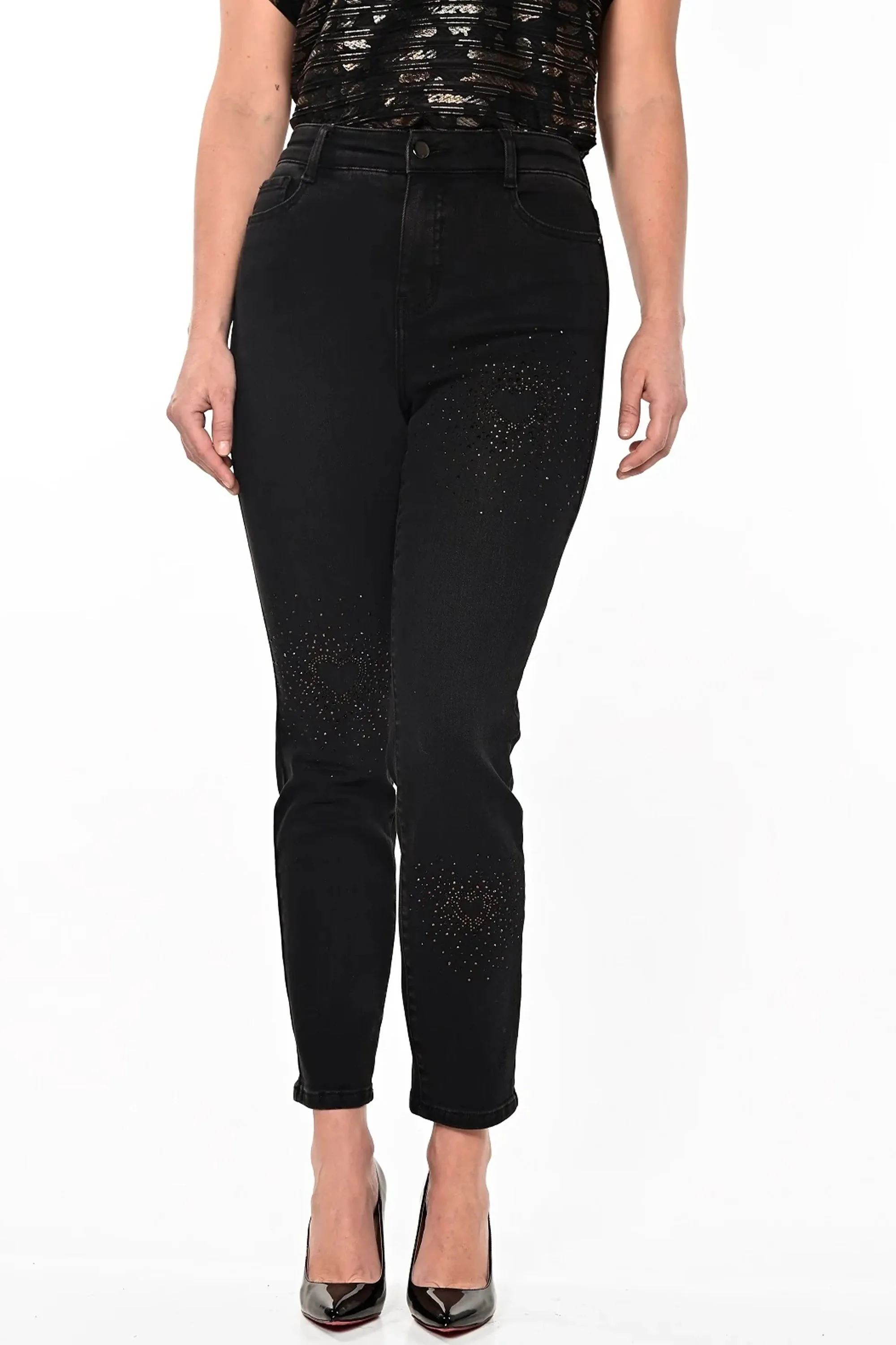 JEAN WITH GLITTER HEARTS
