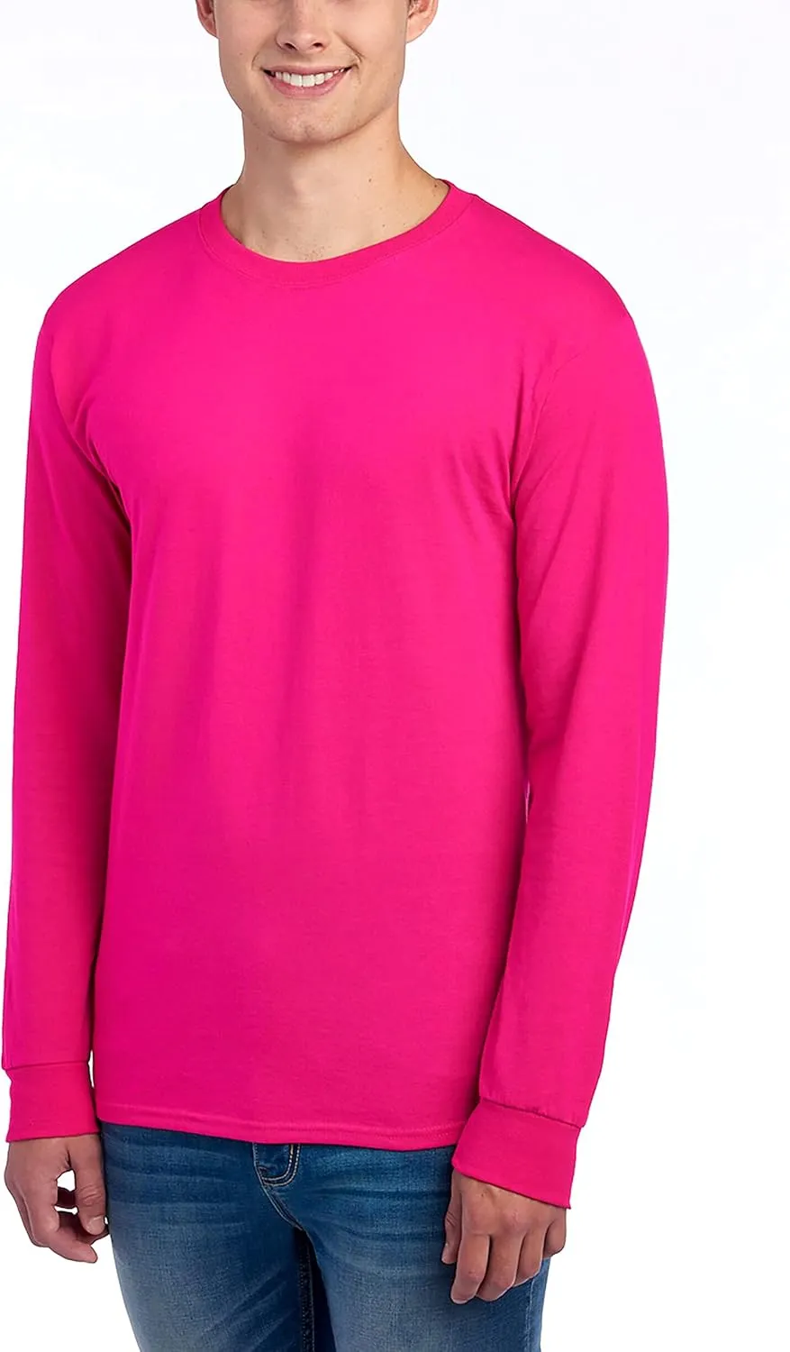 Jerzees Men's Dri-Power Cotton Blend Long Sleeve Tees, Moisture Wicking, Odor Protection, UPF 30 , Sizes S-3x