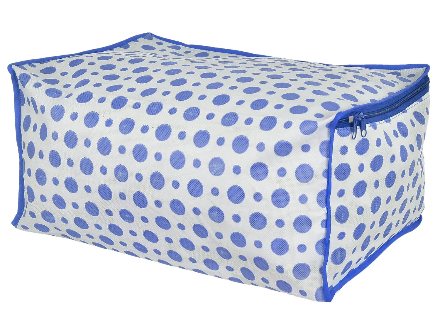 Kuber Industries Dot Printed Non-Woven Saree Cover, Cloth Organizer, Wardrobe Organiser With Tranasparent Window- Pack of 4 (Blue & Pink)-46KM0508