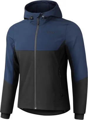 KUTOOK Men's Hooded Softshell Cycling Jacket Thermal Fleece Windbreaker Windproof Warm Jacket Outdoor Hiking