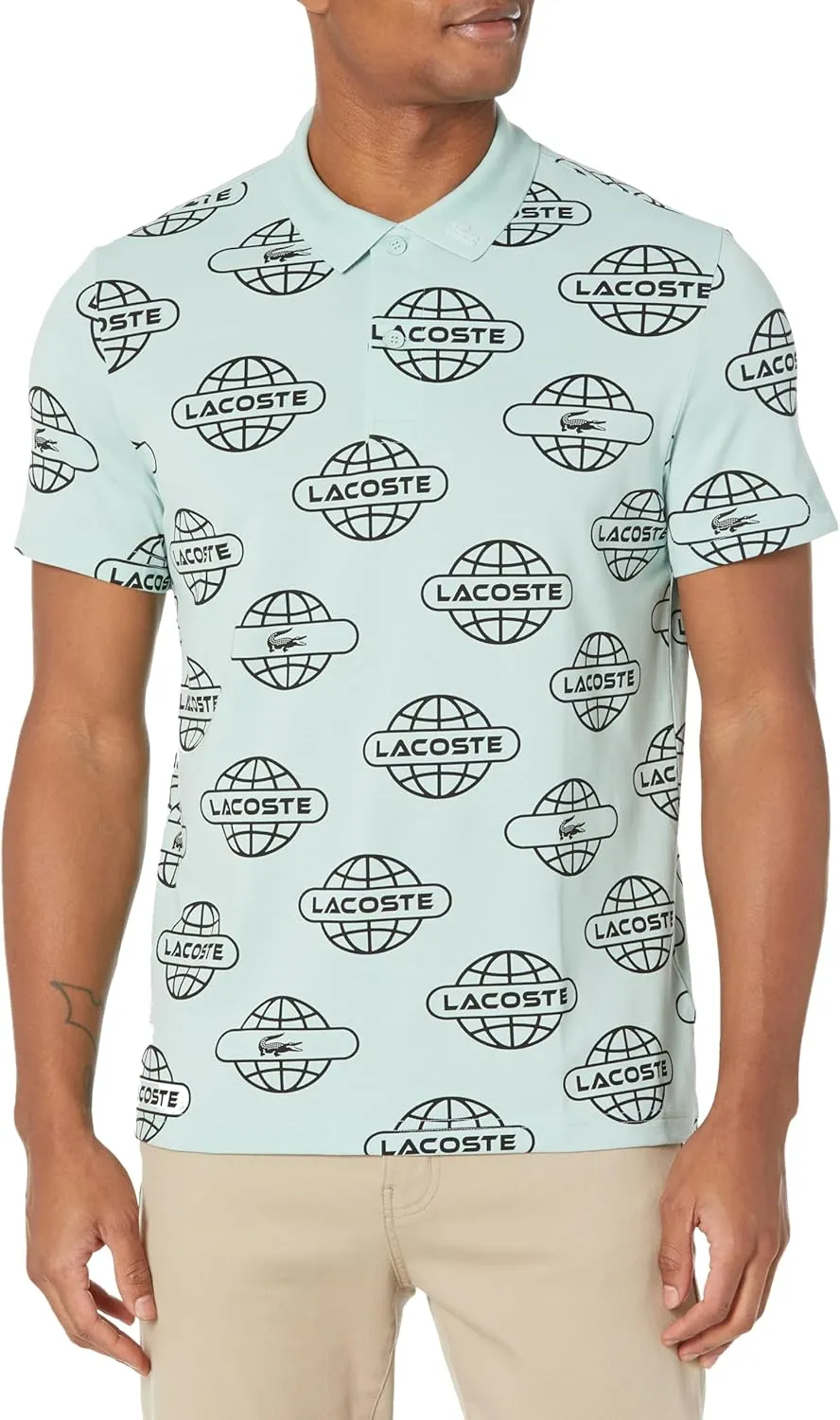 Lacoste Men's Globe Print Lacoste Movement Polo