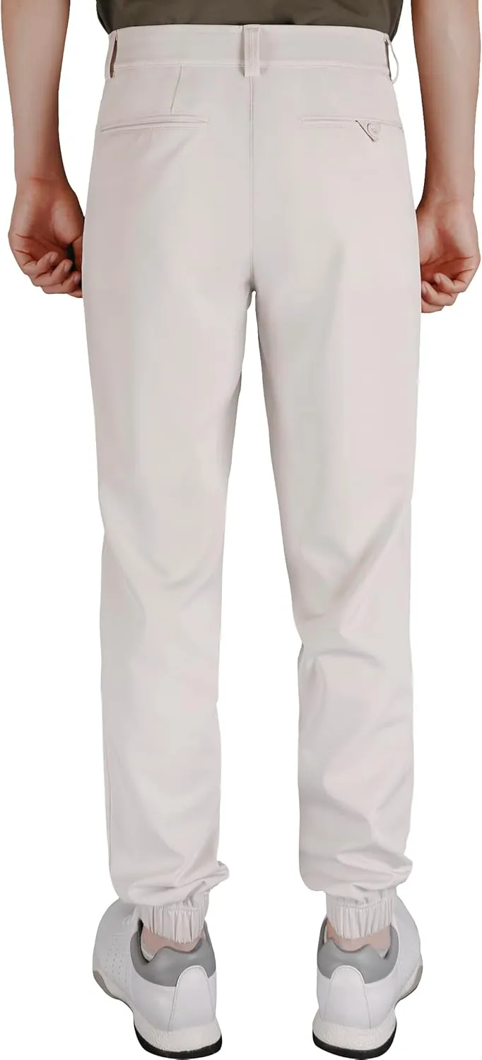 Men's Golf Pants Stretch Joggers Lightweight Slim Fit Casual Tapered Hiking Pants with Zipper Pockets