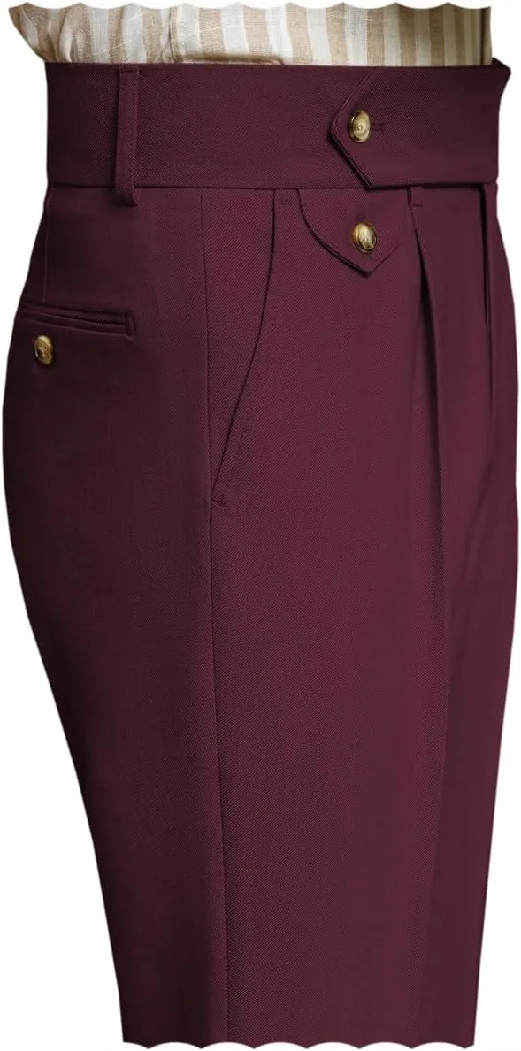 Men's Slim Fit Business Pants Flat Front Classic Fit Dress Pants Casual Straight Trousers