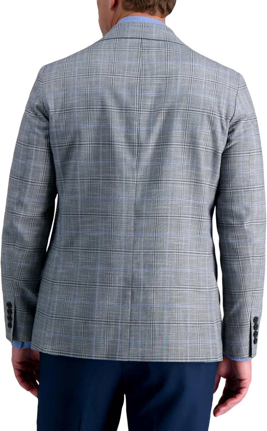 Men's Slim Fit Slub Windowpane Sport Coat Blazer