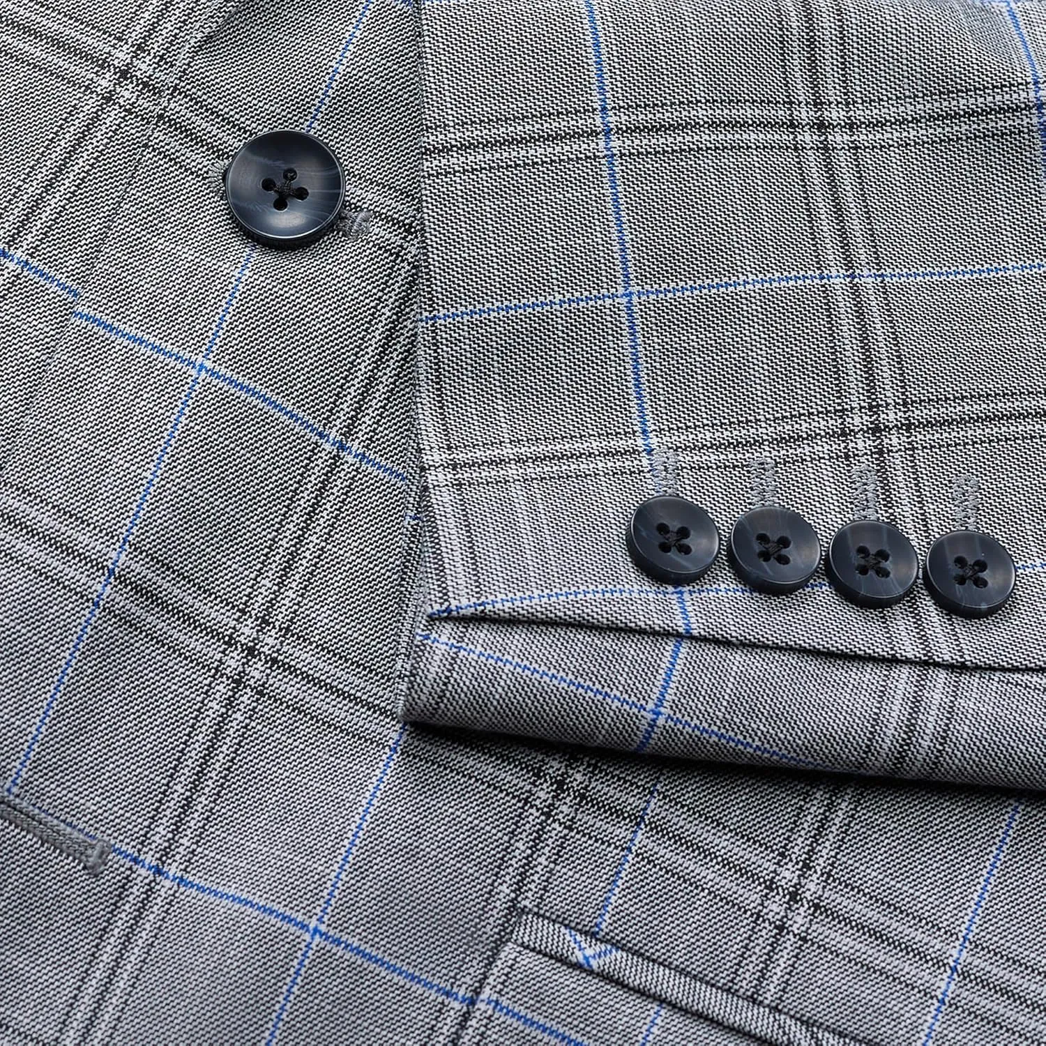 Men's Slim Fit Slub Windowpane Sport Coat Blazer