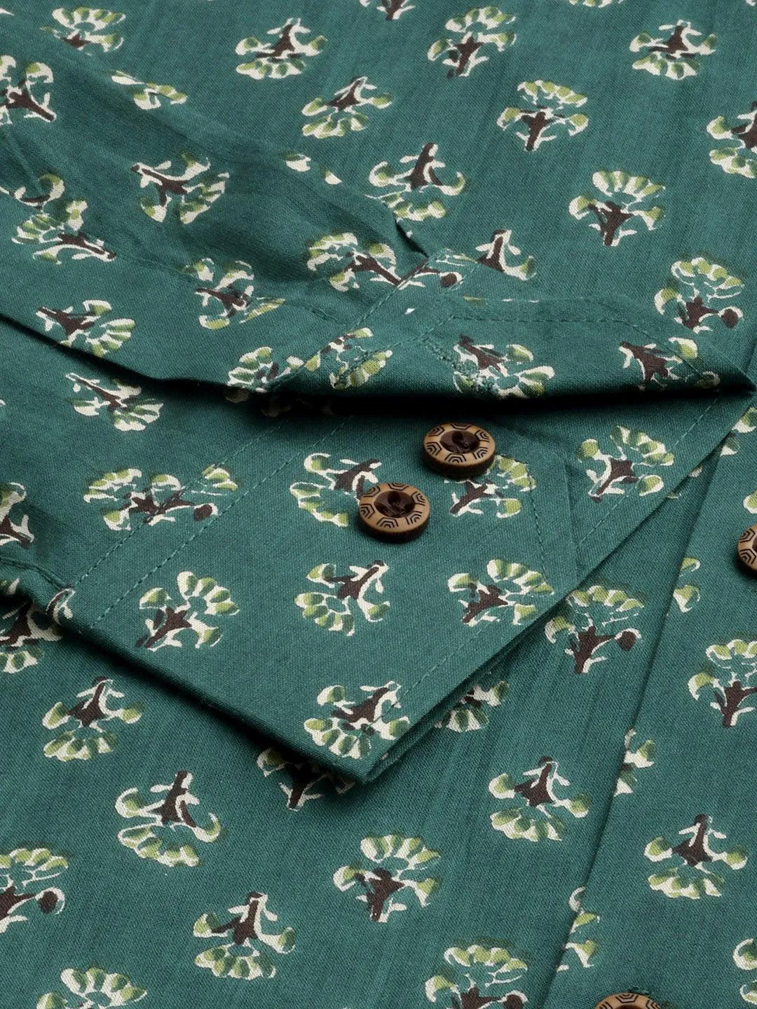 Millennial Men Teal Green & Green Cotton  Full Sleeve  Shirt for Men-MMF0287