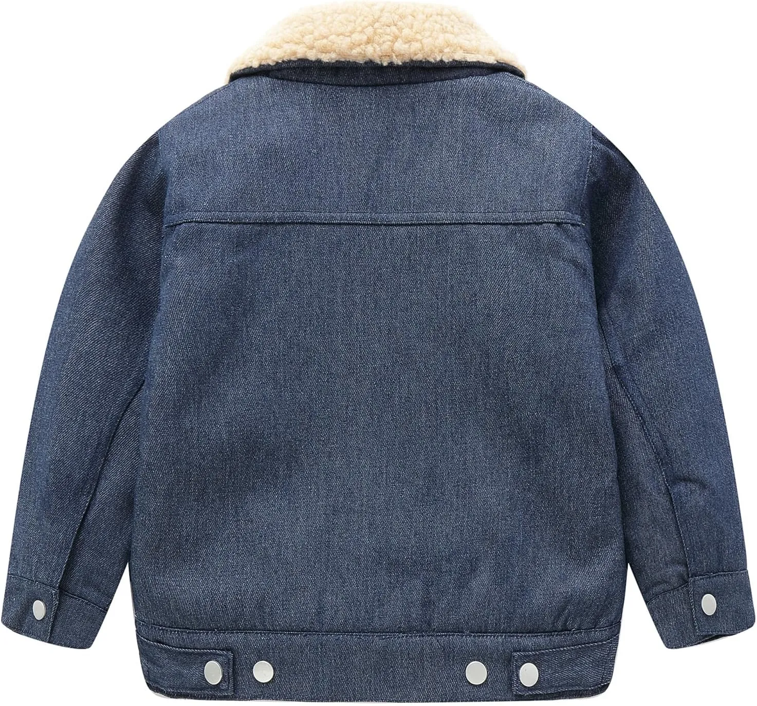 Mud Kingdom Little Boys Denim Jacket Fleece Lined Cute Sherpa Collar Snap Button