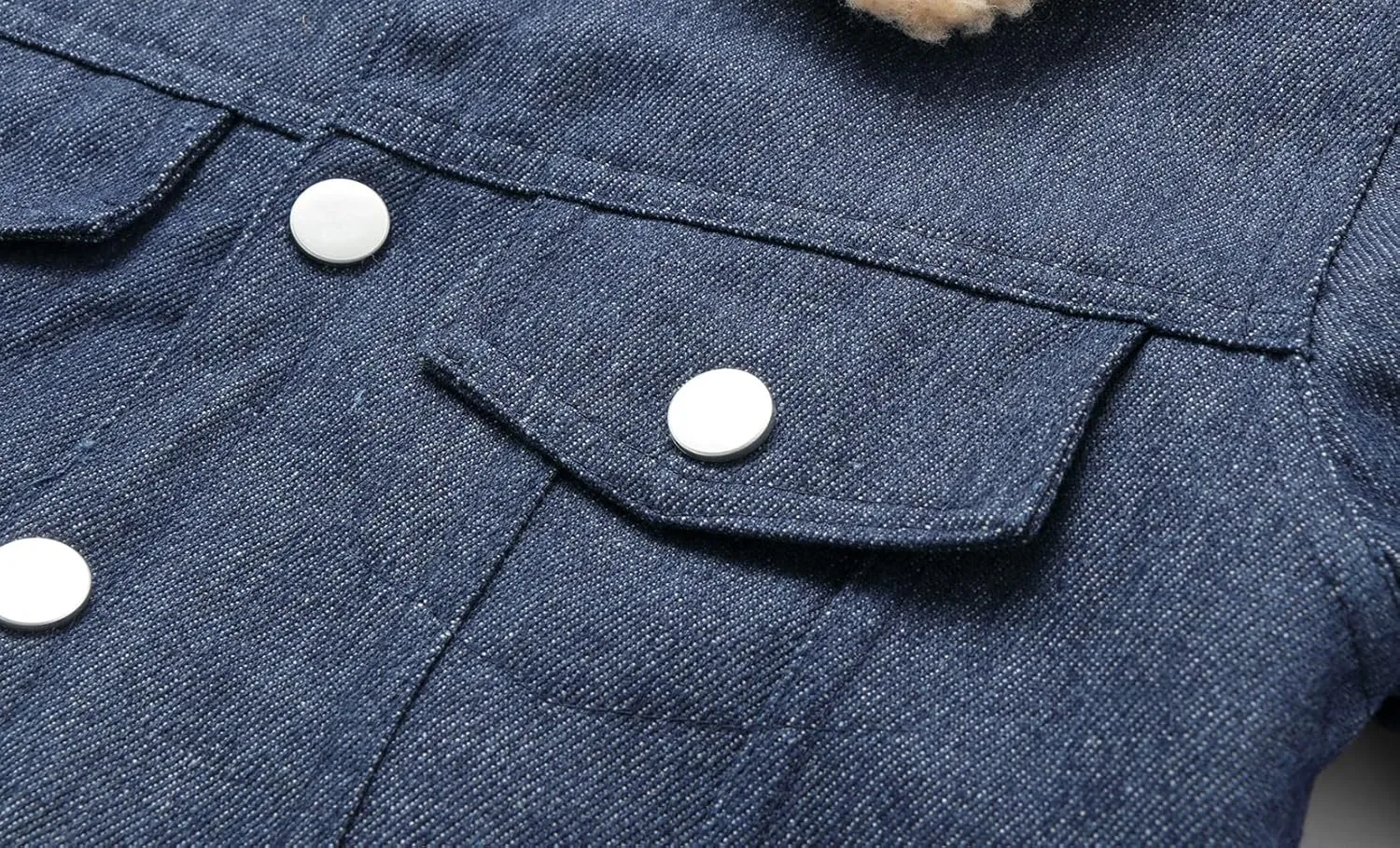 Mud Kingdom Little Boys Denim Jacket Fleece Lined Cute Sherpa Collar Snap Button