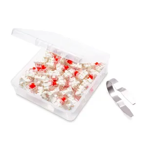 Pack 32 OUTEMU Red Switches,3 Pin Key Switch - Cherry MX Equivalent DIY Replaceable Switches for Mechanical Keyboard 45gf Linear/RGB/Dustproof