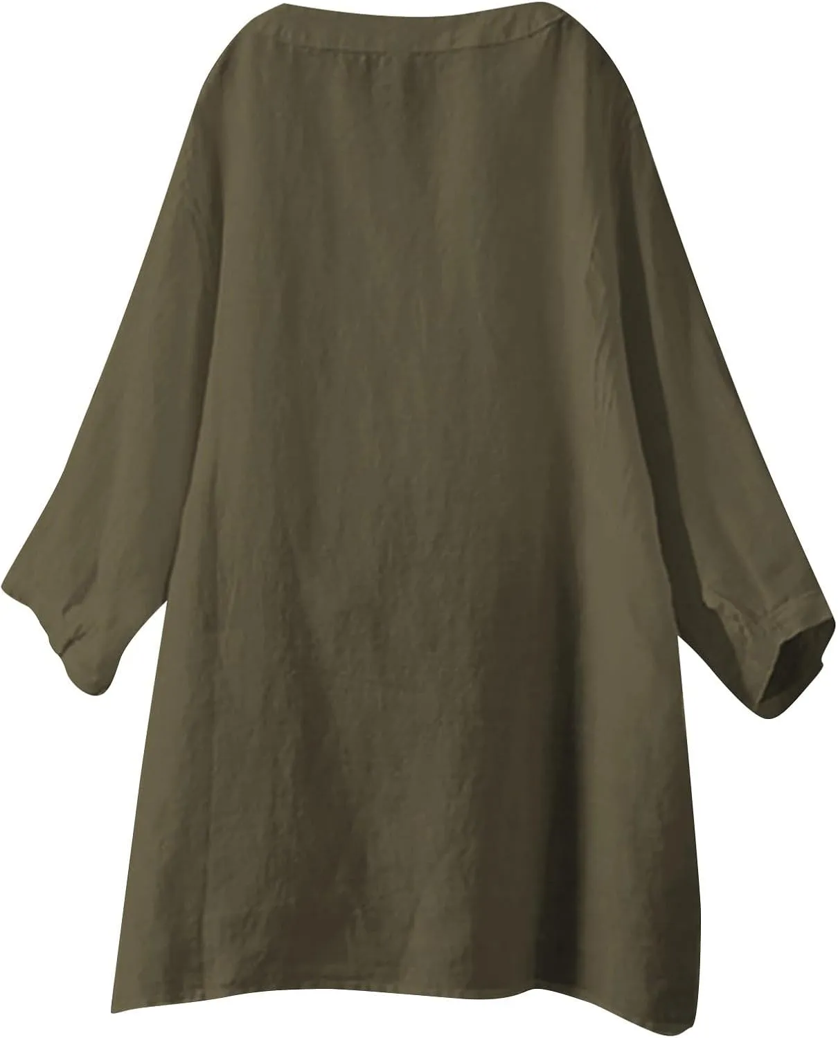 Plus Size Summer Clothes for Women Linen Work Tops Button Down V Neck Boho Clothes Beach Solid Blouses 2025