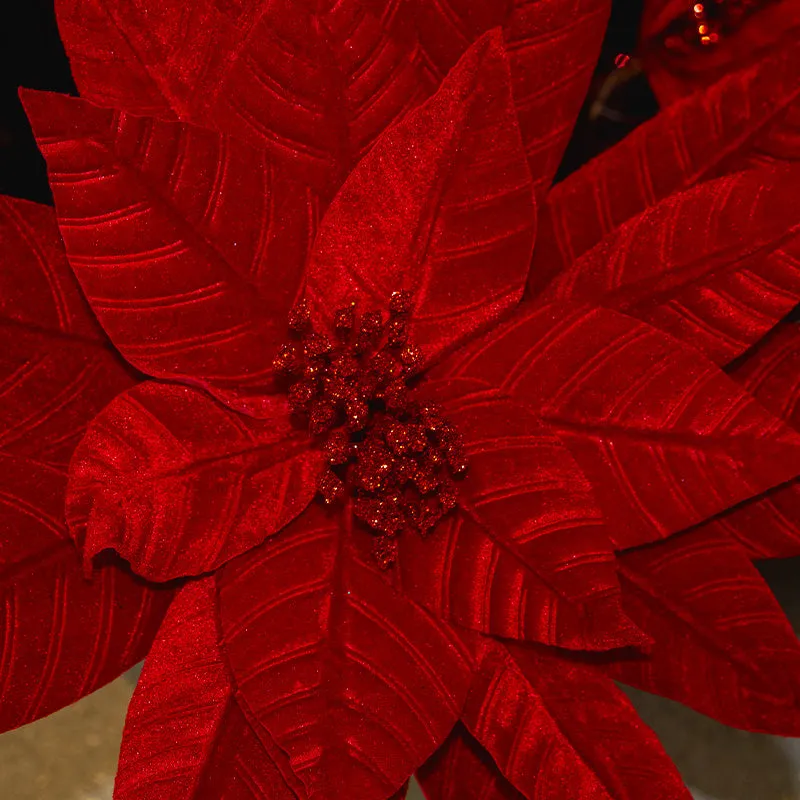 Poinsettia Red Clip-On 40cm