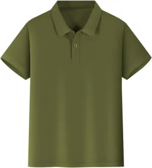 Preppy Boys Girls Pique Polo Shirt Short Sleeve Solid Active School Uniform Button Closure Breathable Performance Tshirt 5-12
