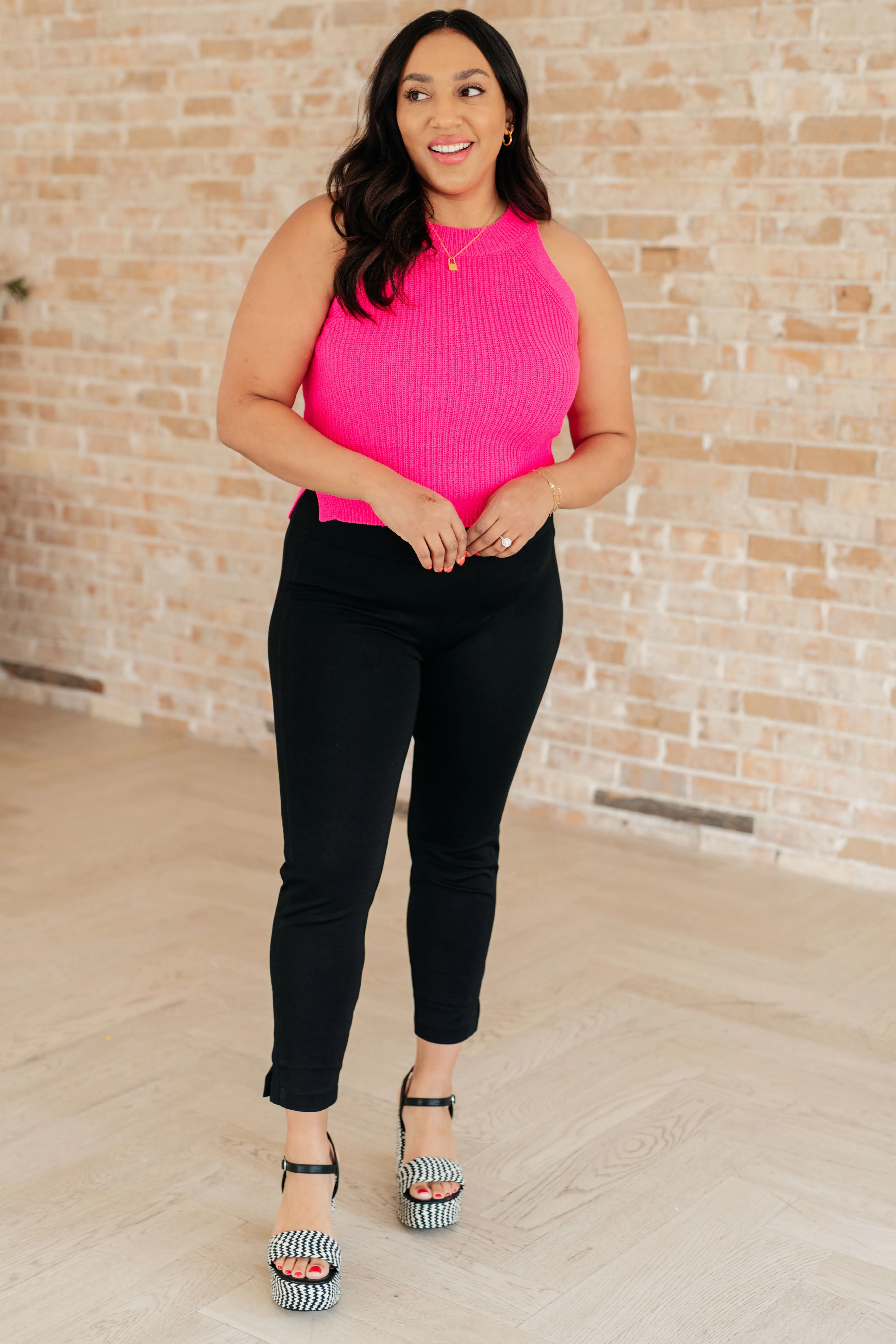 Previous Engagement Halter Neck Sweater Tank in Pink - Annie Wear