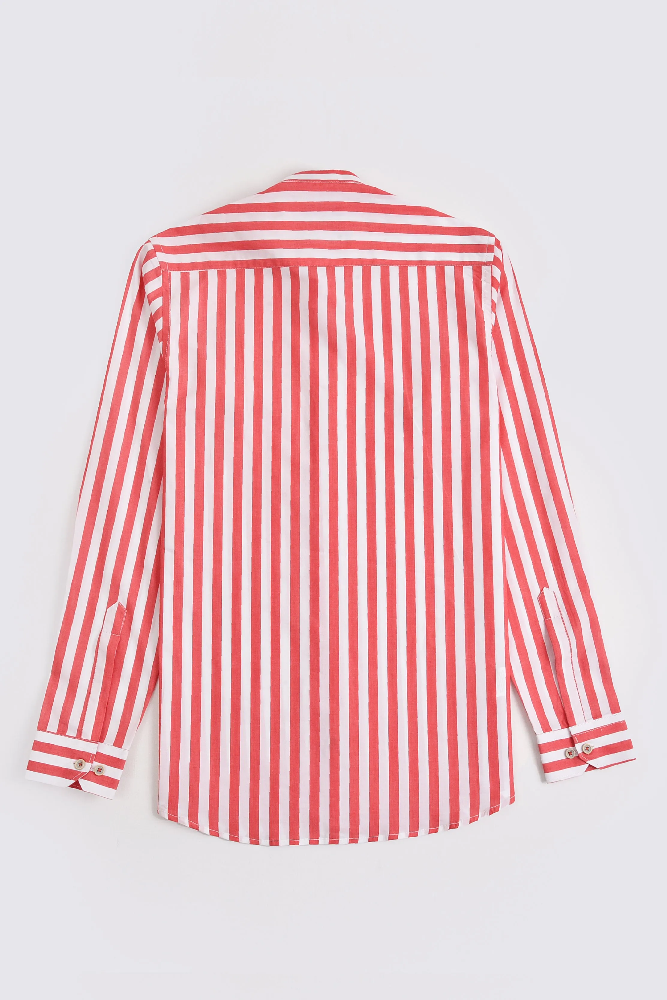 Red Striped Casual Shirt