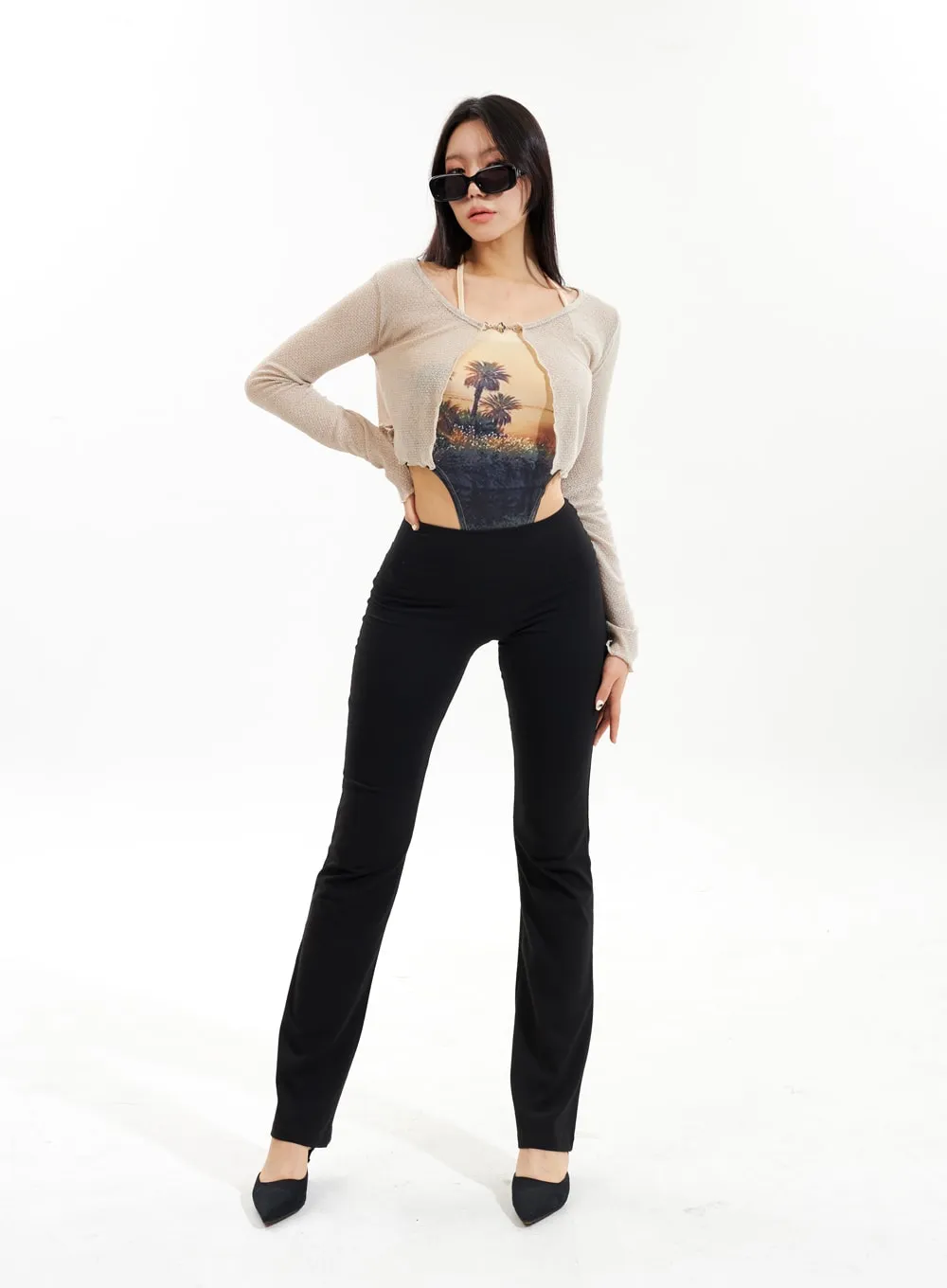 Slim Fit Bootcut Pants IU308