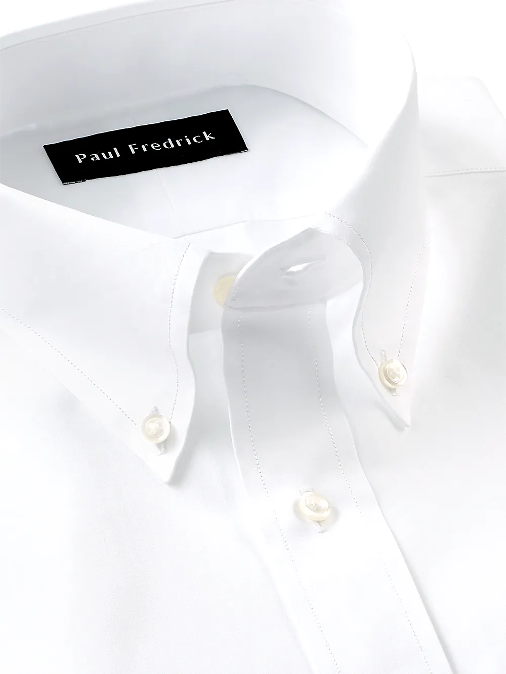 Slim Fit Pure Cotton Broadcloth Solid Color Button Down Collar Dress Shirt - Blue