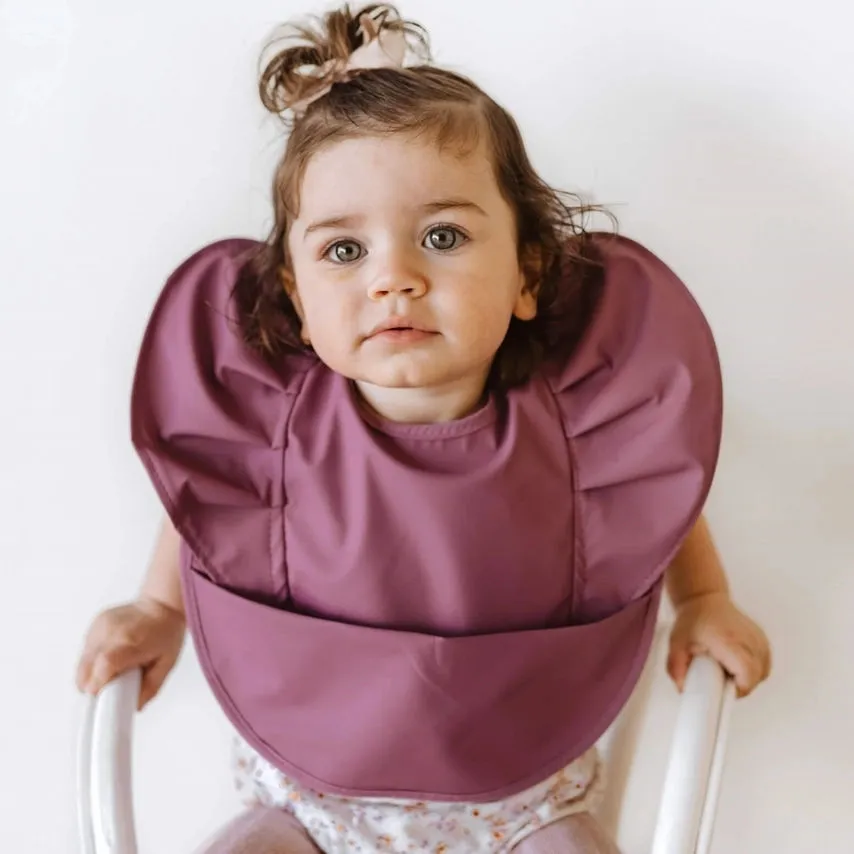 Snuggle Hunny Kids Waterproof Snuggle Bib - Mauve Frill