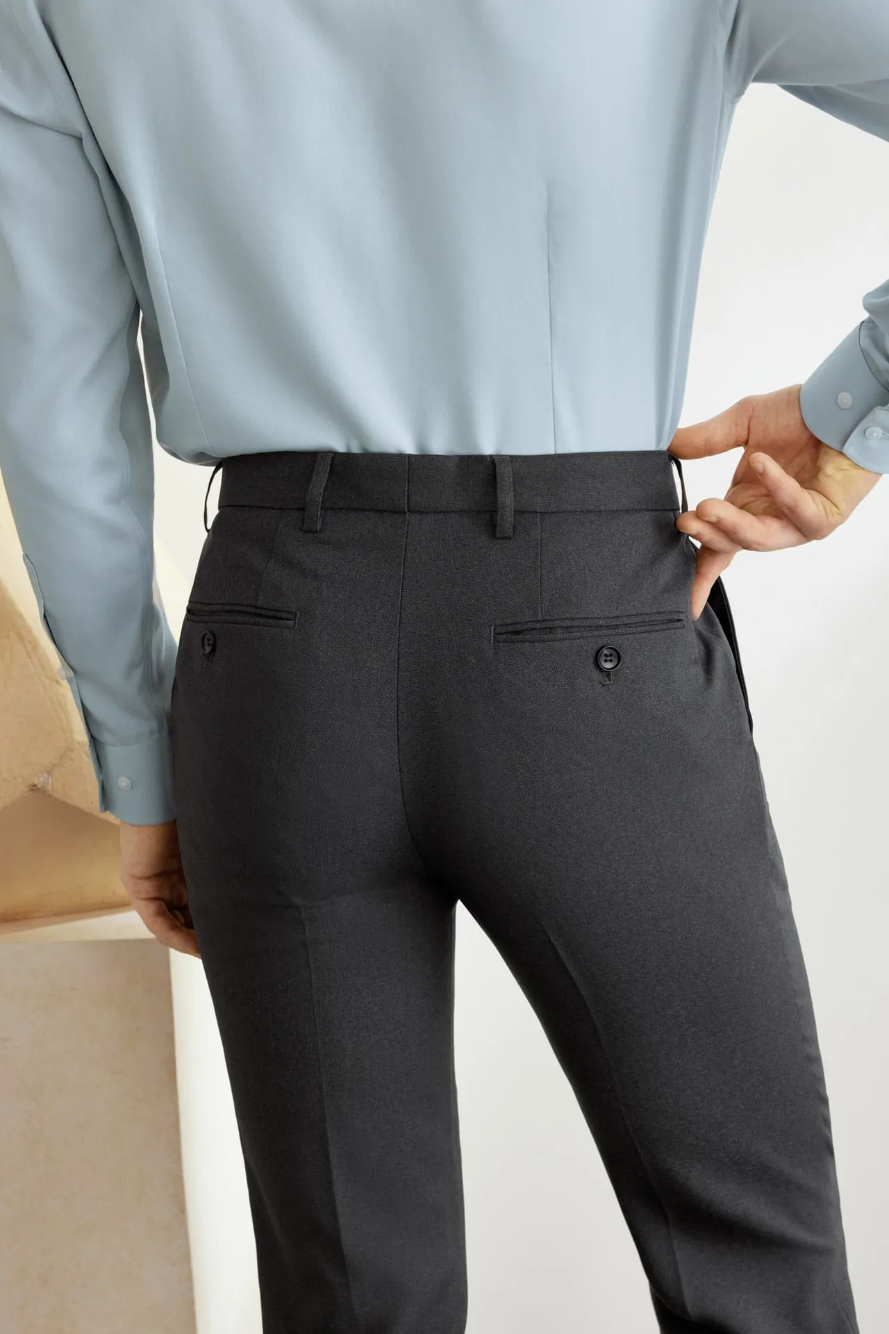 Teflon Finishing Stain Resistant Formal Pants in Slim Fit