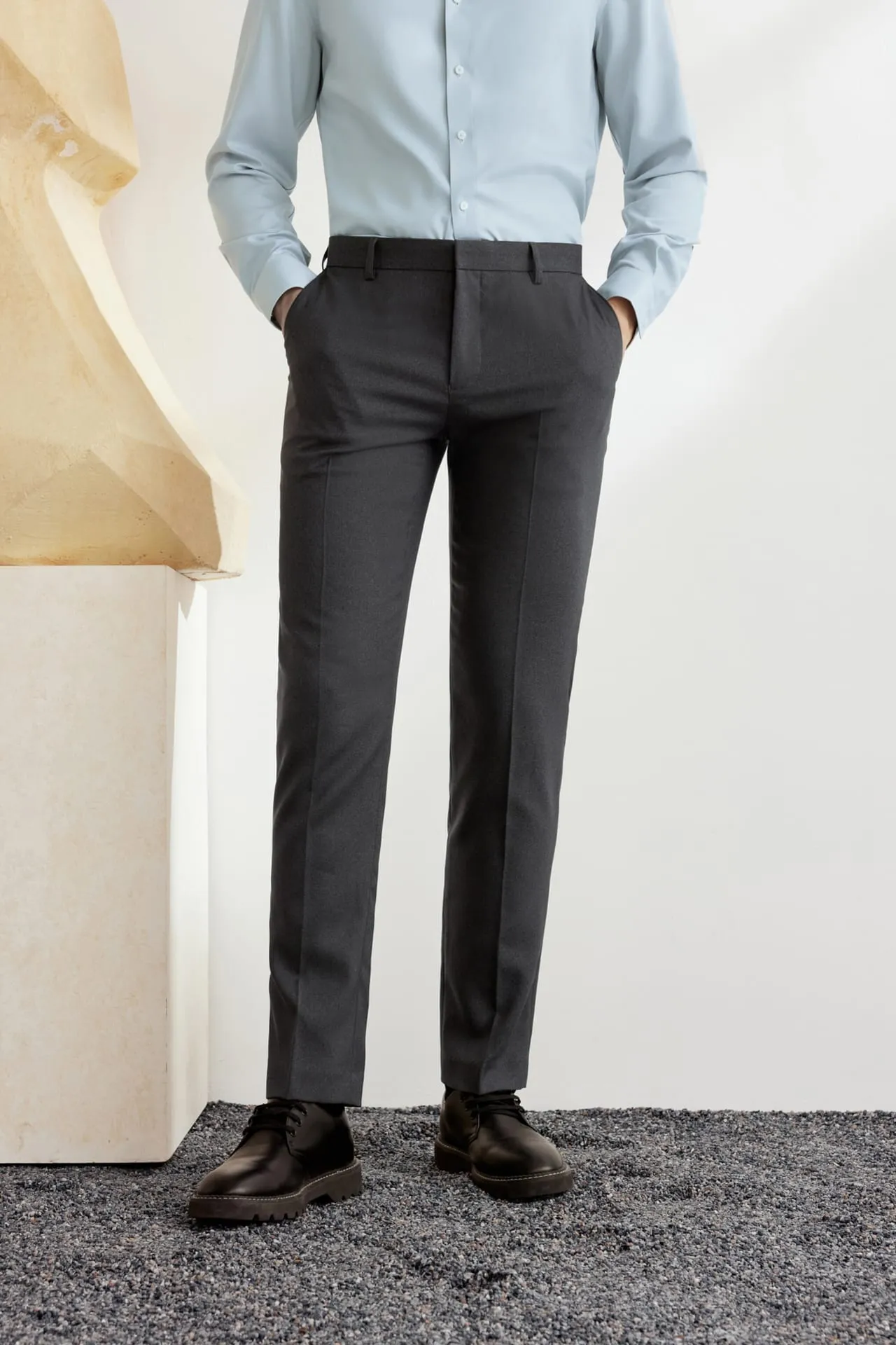 Teflon Finishing Stain Resistant Formal Pants in Slim Fit