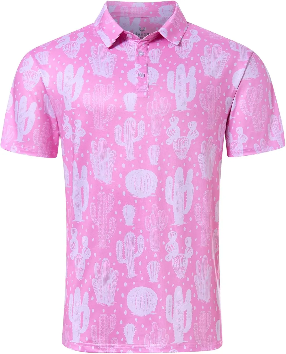 uideazone Mens Polo Shirts Short Sleeve Dry Fit 3D Print Moisture Wicking Funny Golf Shirt