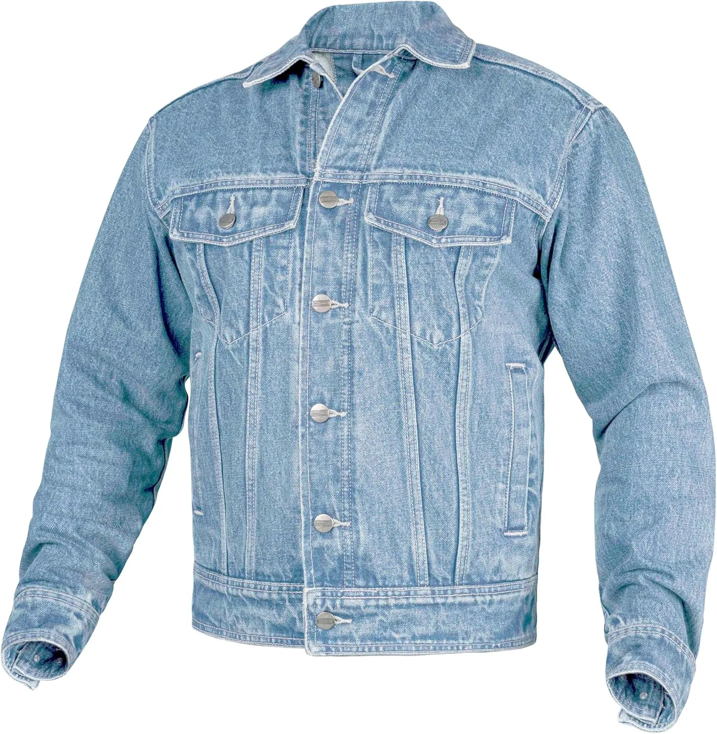 WICKED STOCK Motorcycle Men-Jeans Jacket-Trucker Jacket for Men-Denim Casual Rugged Wear Riding Jacket