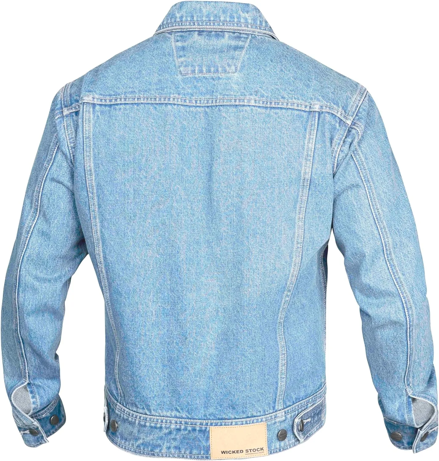 WICKED STOCK Motorcycle Men-Jeans Jacket-Trucker Jacket for Men-Denim Casual Rugged Wear Riding Jacket